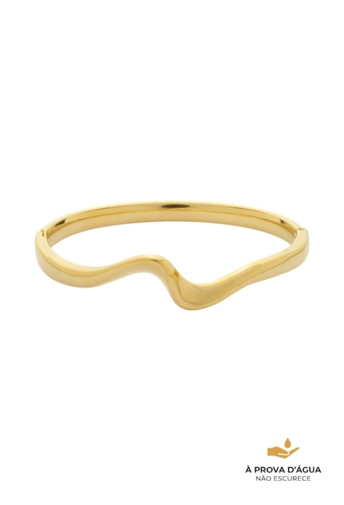 BRACELETE ONDULADO AÇO INOX DOURADO PM613-AD