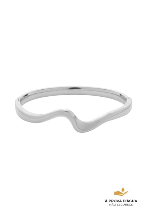 BRACELETE ONDULADO AÇO INOX POLIDO PM613-A