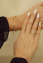 BRACELETE ONDULADO CRAVEJADO OURO PM474-O