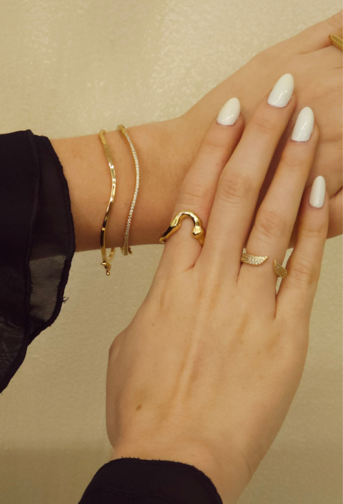 BRACELETE ONDULADO CRAVEJADO OURO PM474-O