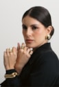 BRACELETE ONDULADO LISO BANHADO A OURO PM629-O