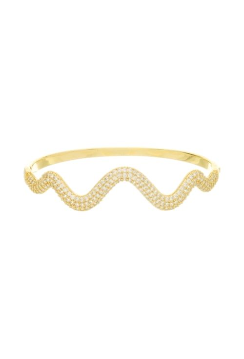 BRACELETE ORGÂNICO CRAVEJADO NO OURO PM414-O