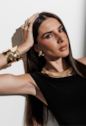 BRACELETE ORGÂNICO LISO BANHADO A OURO PM614-O