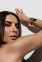 BRACELETE ORGÂNICO LISO BANHADO A OURO PM626-O