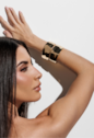 BRACELETE ORGÂNICO LISO BANHADO A OURO PM626-O