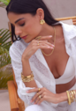 BRACELETE PREGO CRAVEJADO EM AÇO INOX DOURADO PM510-AD