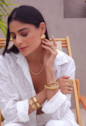 BRACELETE PREGO EM AÇO INOX DOURADO PM525-AD