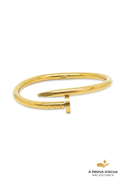 BRACELETE PREGO EM AÇO INOX DOURADO PM537-AD
