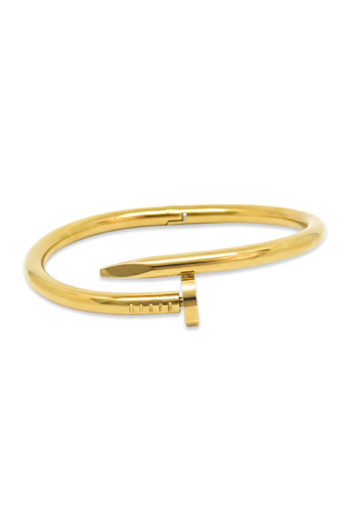 BRACELETE PREGO EM AÇO INOX DOURADO PM537-AD