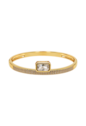 BRACELETE REDONDO CRAVEJADO COM PEDRA RETANGULAR BANHADO A OURO 18K PM657-O