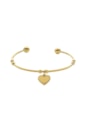BRACELETE RÍGIDO COM PINGENTE CORAÇÃO EM AÇO INOX DOURADO PM509-AD