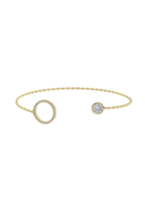 BRACELETE SLIM TORCIDO COM ARO CRAVEJADO PM335-O BRACELETE SLIM TORCIDO COM ARO CRAVEJADO PM335-O