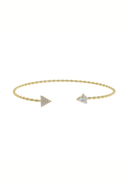 BRACELETE SLIM TORCIDO COM TRIÂNGULO CRAVEJADO PM334-O BRACELETE SLIM TORCIDO COM TRIÂNGULO CRAVEJADO PM334-O
