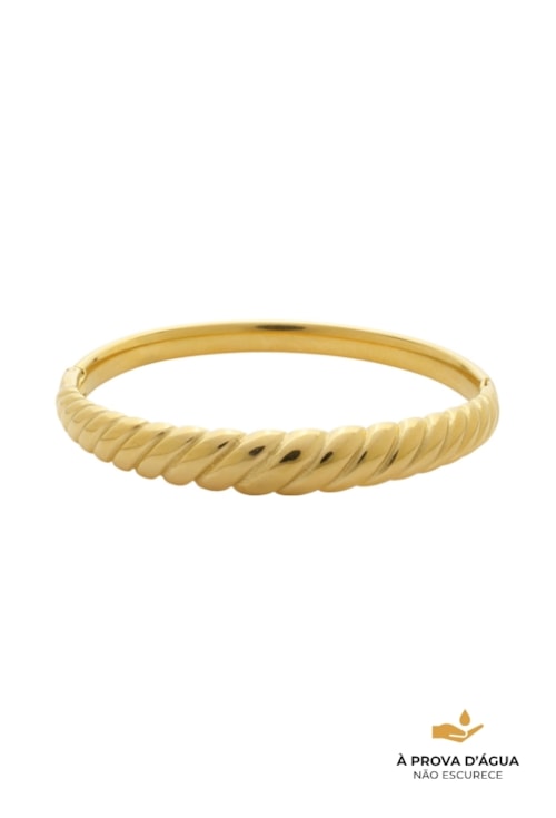 BRACELETE TORCIDO AÇO INOX DOURADO PM610-AD