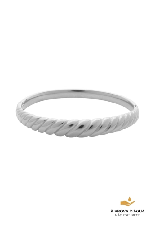 BRACELETE TORCIDO AÇO INOX POLIDO PM610-A