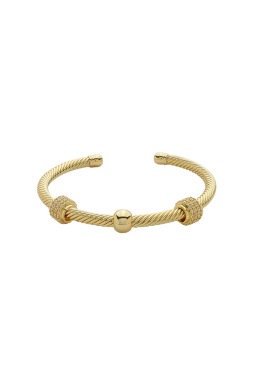 BRACELETE TORCIDO AJUSTÁVEL NO OURO PM455-O
