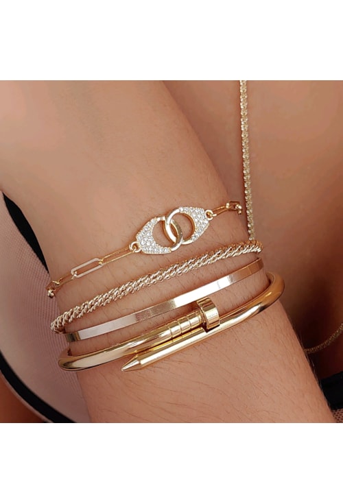 BRACELETE TORCIDO NO OURO PM128-O