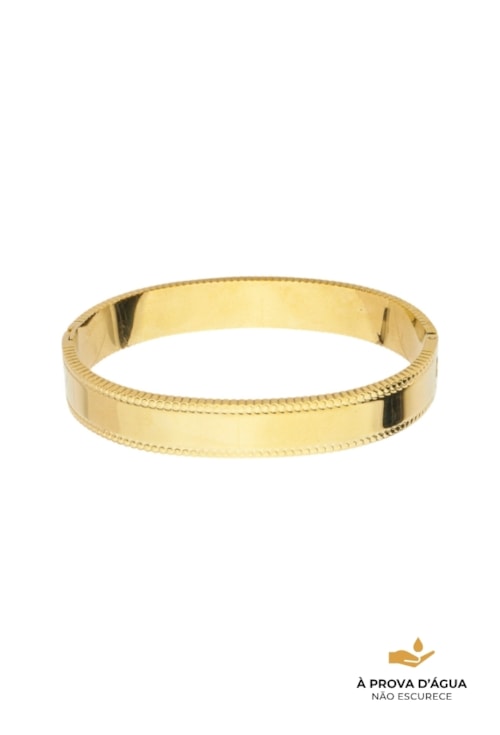 BRACELETE TRABALHADO 10MM EM AÇO INOX DOURADO PM502-AD