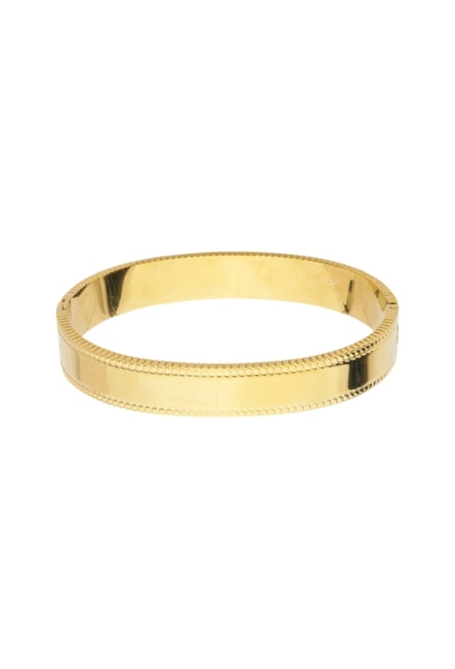 BRACELETE TRABALHADO 10MM EM AÇO INOX DOURADO PM502-AD