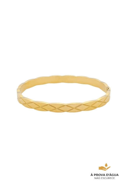 BRACELETE TRABALHADO AÇO INOX DOURADO PM534-AD