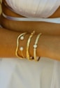 BRACELETE TREVO PEROLADO CRAVEJADO NO OURO PM351-O