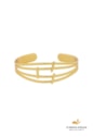 BRACELETE TRIPLO EM AÇO DOURADO PM546-AD