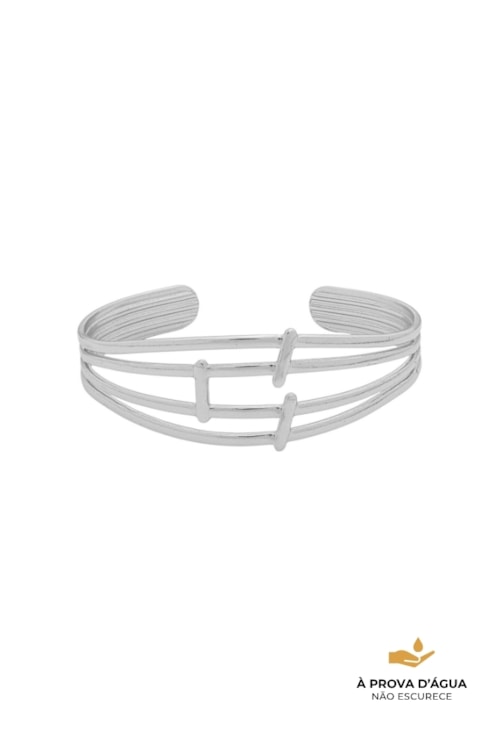 BRACELETE TRIPLO EM AÇO POLIDO PM546-A