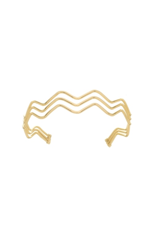 BRACELETE TRIPLO EM ZIG ZAG NO OURO PM386-O