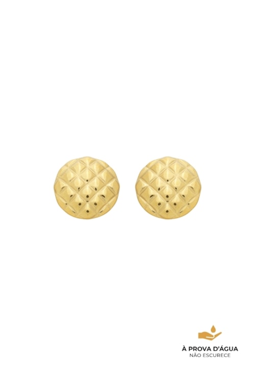 BRINCO ABACAXI ORGÂNICO AÇO INOX DOURADO BM2212-AD