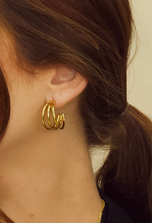 BRINCO ARGOLA 3 VOLTAS AÇO DOURADO BM2124-AD BRINCO ARGOLA 3 VOLTAS AÇO DOURADO BM2124-AD