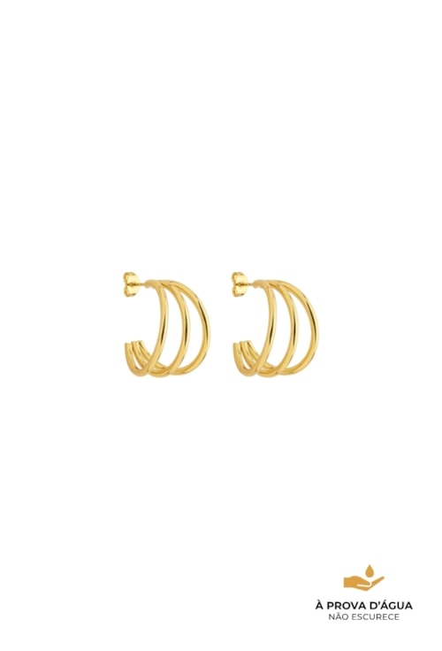 BRINCO ARGOLA 3 VOLTAS AÇO DOURADO BM2124-AD