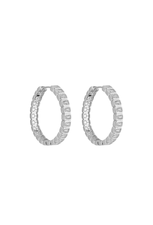 BRINCO ARGOLA CLICK COM ZIRCÔNIA BAGUETE BM2030-R BRINCO ARGOLA CLICK COM ZIRCÔNIA BAGUETE BM2030-R