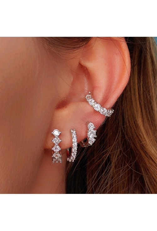 BRINCO ARGOLA CLICK COM ZIRCONIAS REDONDAS SLIM BM607-R