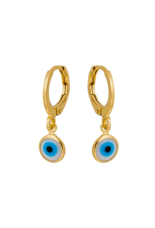 BRINCO ARGOLA CLICK E OLHO GREGO NO OURO BM1211-O BRINCO ARGOLA CLICK E OLHO GREGO NO OURO BM1211-O