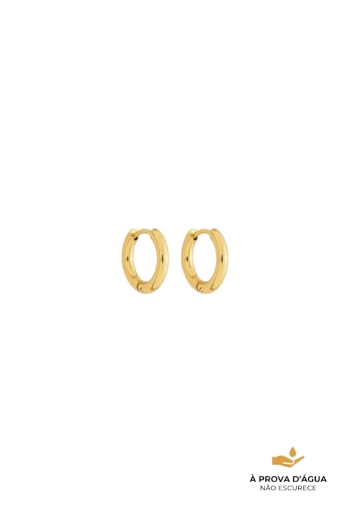 BRINCO ARGOLA CLICK LISA 14MM AÇO DOURADO BM2143-AD