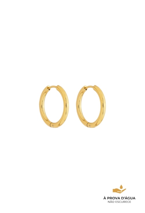 BRINCO ARGOLA CLICK LISA 21MM AÇO DOURADO BM2153-AD