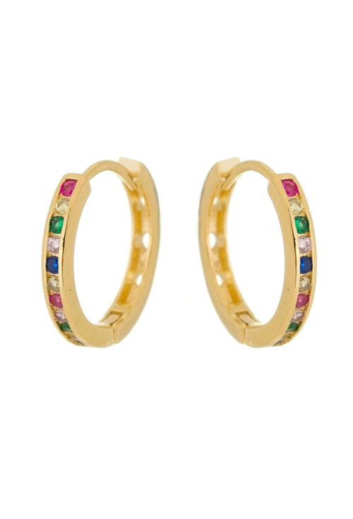 BRINCO ARGOLA CLICK RAINBOW NO OURO BM737-O