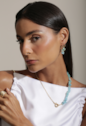 BRINCO ARGOLA COM ÁGUA-MARINHA BANHADO A OURO BM2338-O