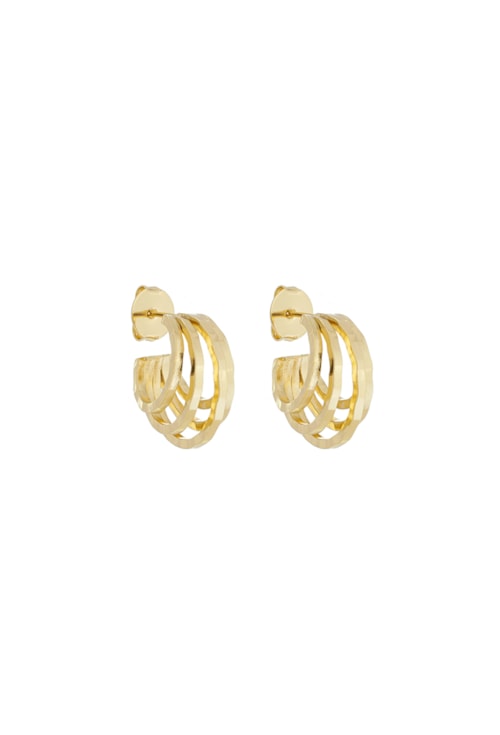 BRINCO ARGOLA COM AROS TEXTURIZADOS NO OURO BM1348-O BRINCO ARGOLA COM AROS TEXTURIZADOS NO OURO BM1348-O