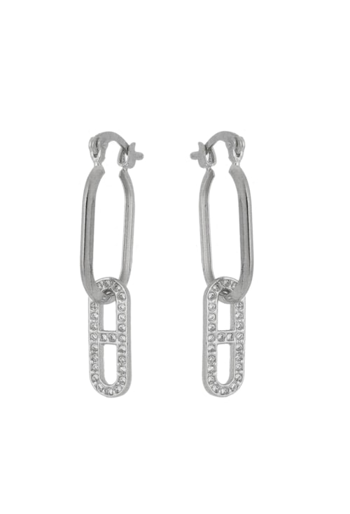 BRINCO ARGOLA COM ELO CRAVEJADO E PINO ITALIANO BM856-R