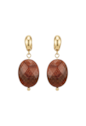 BRINCO ARGOLA COM PEDRA DO SOL NATURAL OVAL BM2307-O