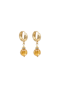 BRINCO ARGOLA COM QUARTZO NATURAL BANHADO A OURO BM2309-O