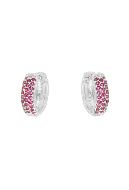 BRINCO ARGOLA COM ZIRCÔNIAS PINK BM739-R