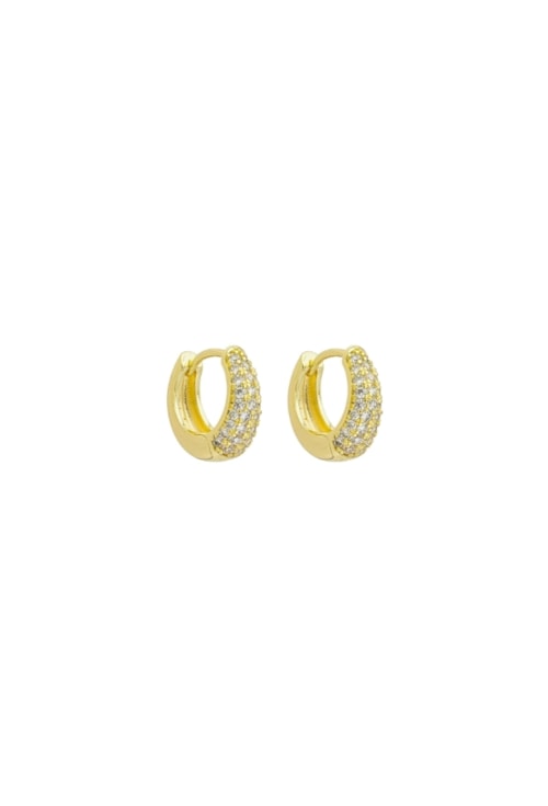 BRINCO ARGOLA CRAVEJADA 16MM BANHADO A OURO BM2263-O