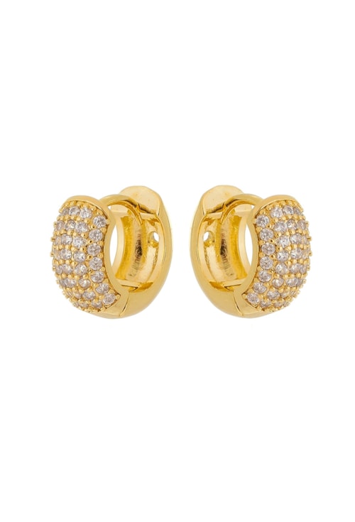 BRINCO ARGOLA CRAVEJADA PEQUENA NO OURO BM743-O BRINCO ARGOLA CRAVEJADA PEQUENA NO OURO BM743-O