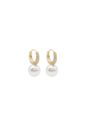 BRINCO ARGOLA CRAVEJADO COM PÉROLA BANHADO A OURO BM2297-O