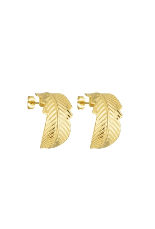 BRINCO ARGOLA DE FOLHA NO OURO BM1622-O