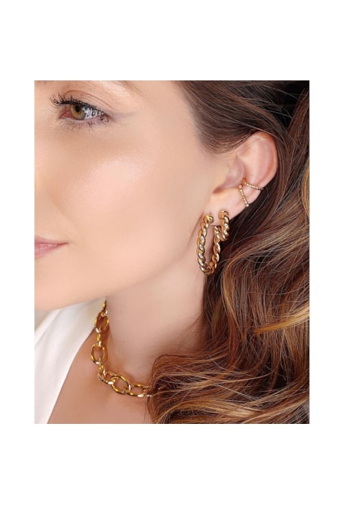 BRINCO ARGOLA DE TUBOS TORCIDOS PEQUENA BM342-O