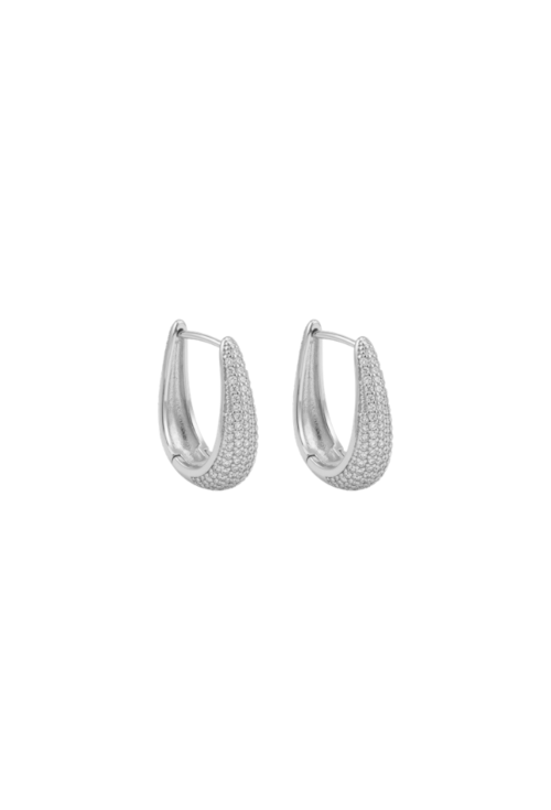BRINCO ARGOLA GOTA CRAVEJADO COM PEDRAS LAPIDADAS BANHADO A RÓDIO BM2282-R