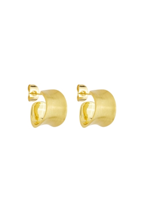 BRINCO ARGOLA LISA ORGÂNICA NO OURO BM2057-O